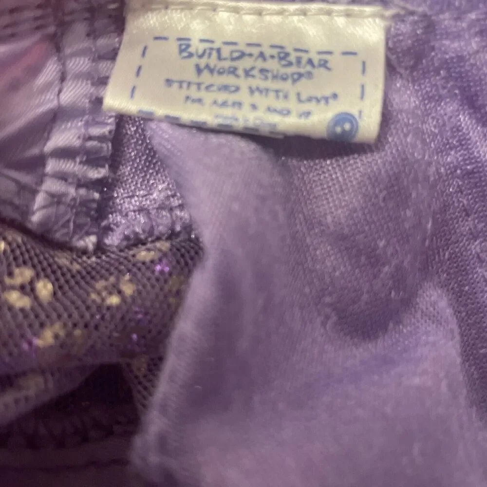 Build A Bear Outfit- Purple Dance/ Skate Dress Sequins & White Faux Fur Skates